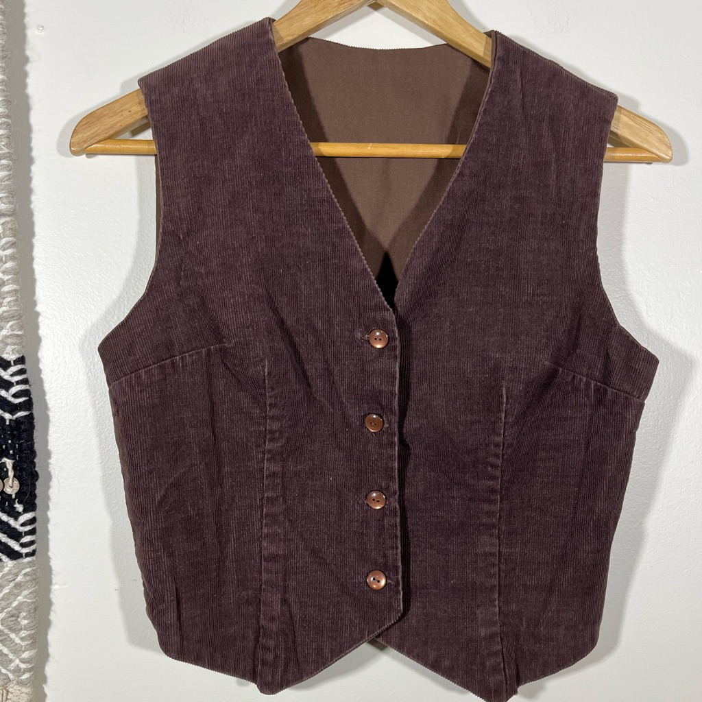Vintage Chocolates Brown Corduroy Vest